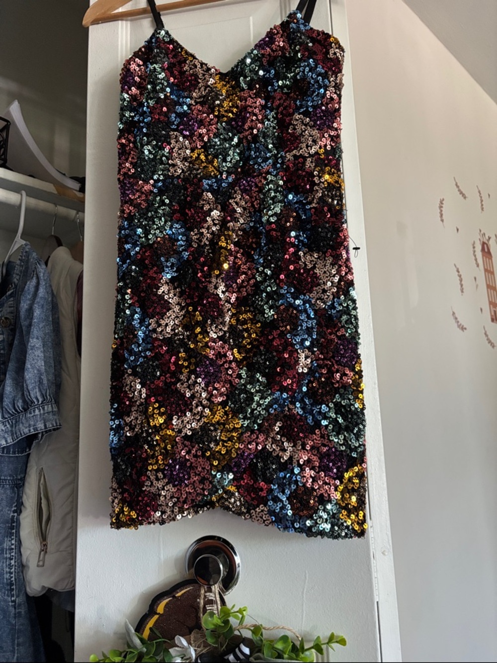 Lulu's Black Multi-Color Sequin Mini Dress